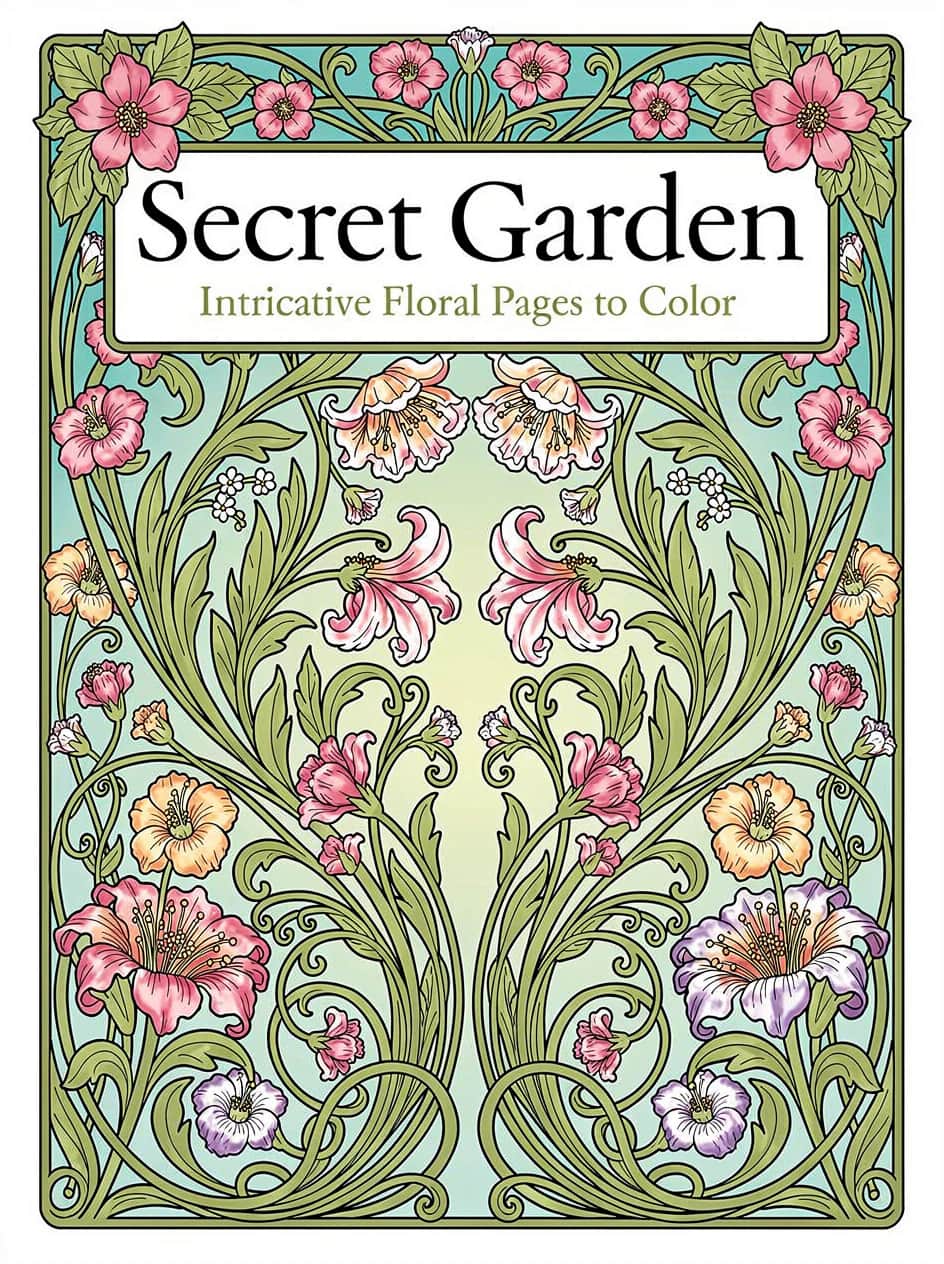 Adult Coloring cover concept