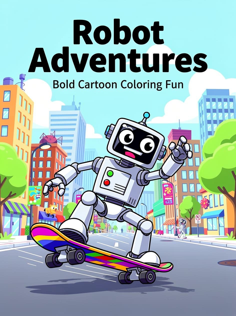 Robot Adventures — Bold Cartoon Coloring Fun