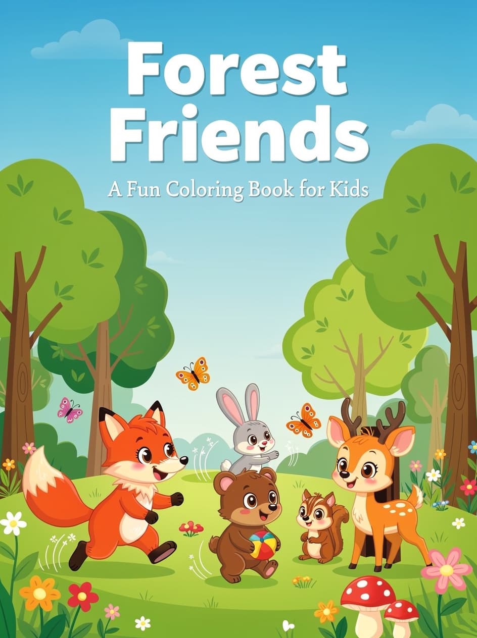 Forest Friends — A Fun Coloring Book for Kids